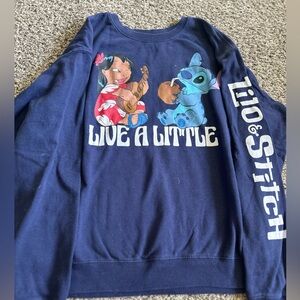 Navy LILO and Stitch Crewneck Sweatshirt